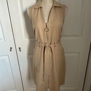Sharagano Tan Sleeveless Dress